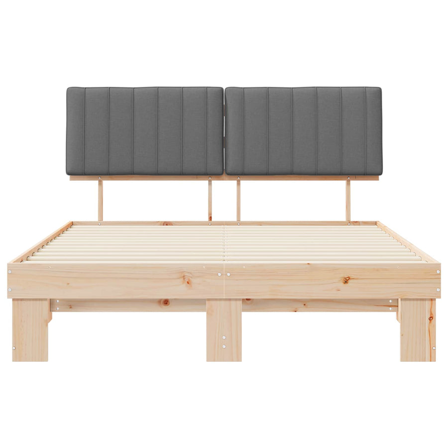Bedframe met Gevoerd Hoofdgedeelte Lichtgrijs 150 x 200 cm