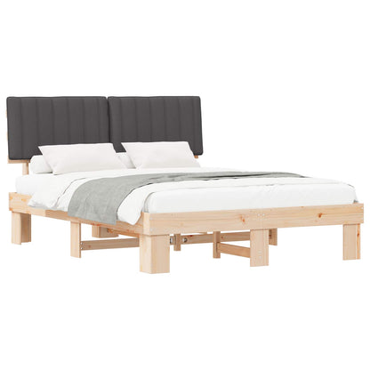 Bedframe met Gevoerd Hoofdgedeelte Donkergrijs 150 x 200 cm