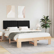 Bedframe massief grenenhout zwart 150x200 cm