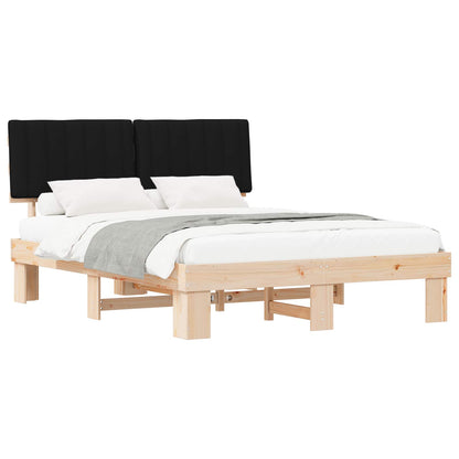 Bedframe met Gevoerd Hoofdgedeelte Zwart 150 x 200 cm