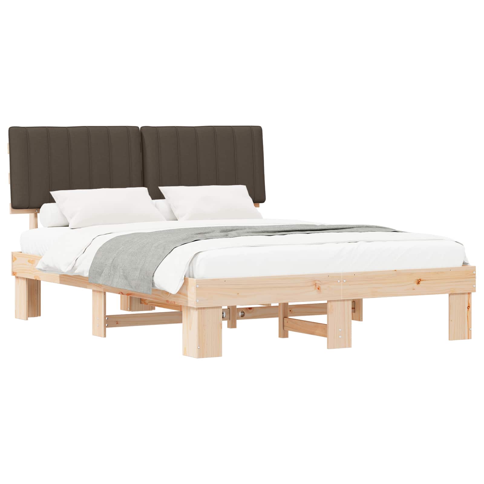 Bedframe met Gevoerd Hoofdgedeelte Taupe 150 x 200 cm