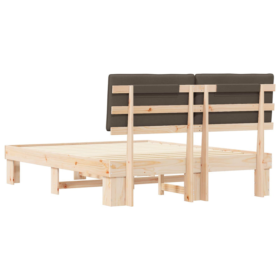 Bedframe met Gevoerd Hoofdgedeelte Taupe 150 x 200 cm