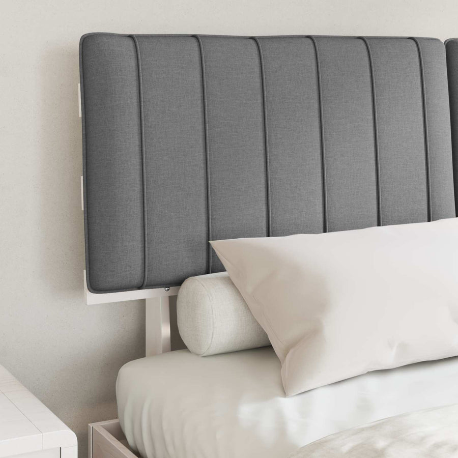 Bedframe met Gevoerd Hoofdgedeelte Lichtgrijs 150 x 200 cm