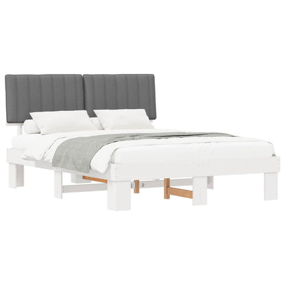 Bedframe met Gevoerd Hoofdgedeelte Lichtgrijs 150 x 200 cm