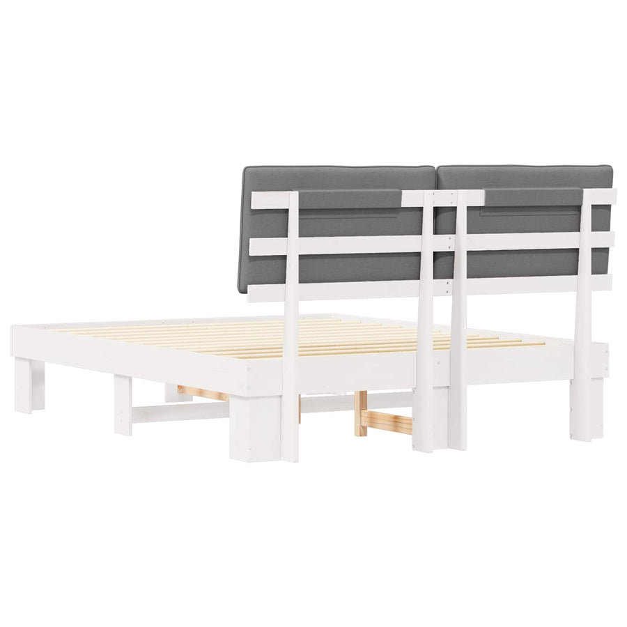 Bedframe met Gevoerd Hoofdgedeelte Lichtgrijs 150 x 200 cm