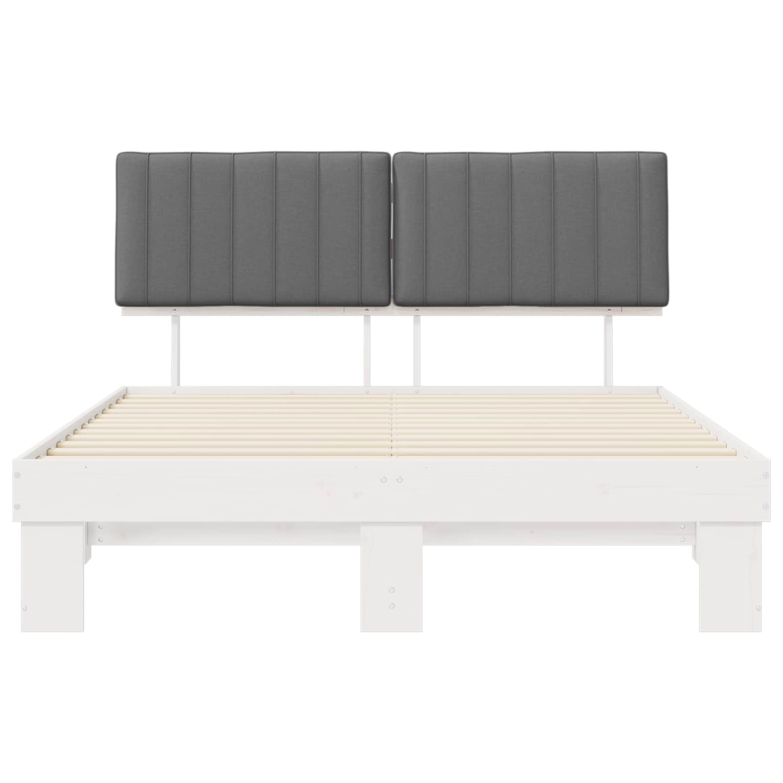 Bedframe met Gevoerd Hoofdgedeelte Lichtgrijs 150 x 200 cm