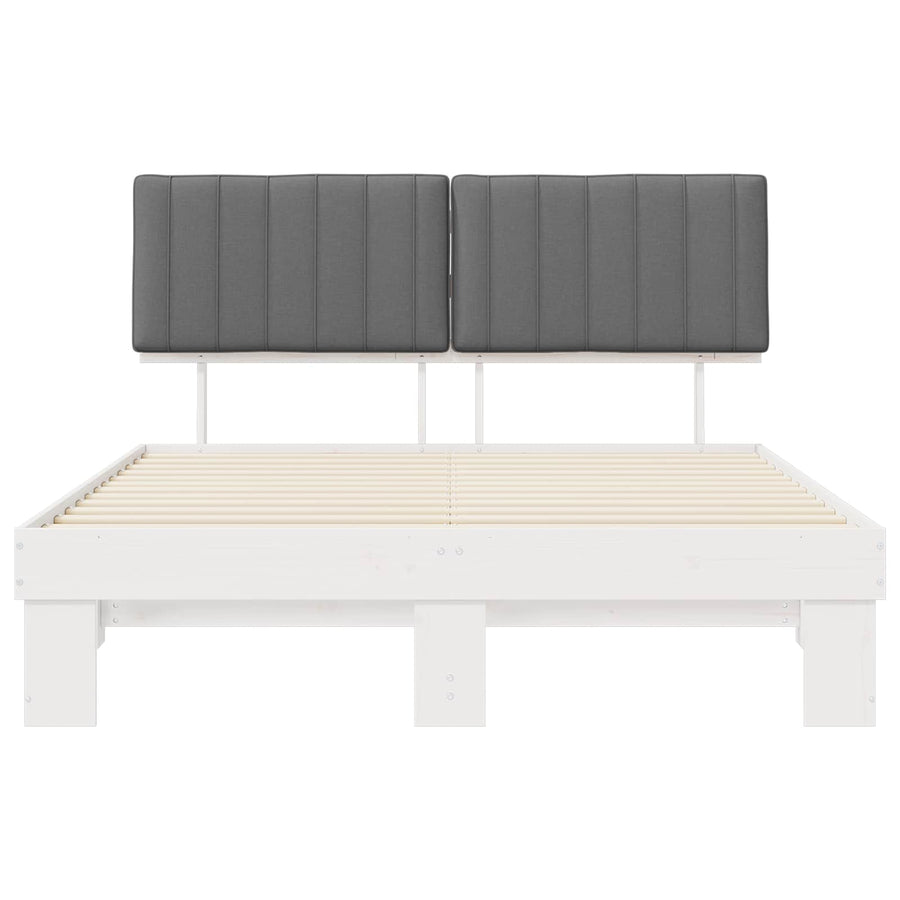 Bedframe met Gevoerd Hoofdgedeelte Lichtgrijs 150 x 200 cm