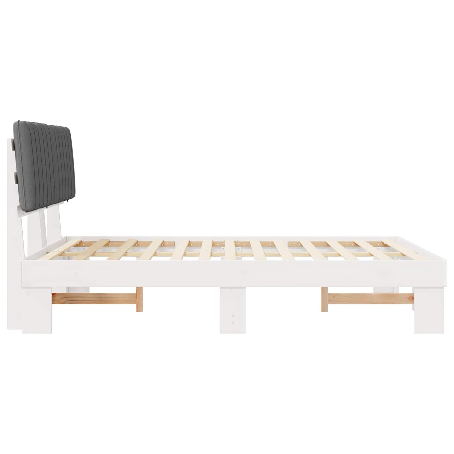 Bedframe met Gevoerd Hoofdgedeelte Lichtgrijs 150 x 200 cm