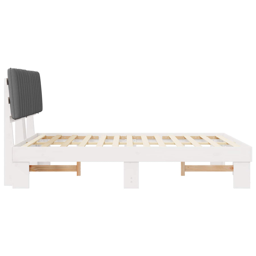Bedframe met Gevoerd Hoofdgedeelte Lichtgrijs 150 x 200 cm