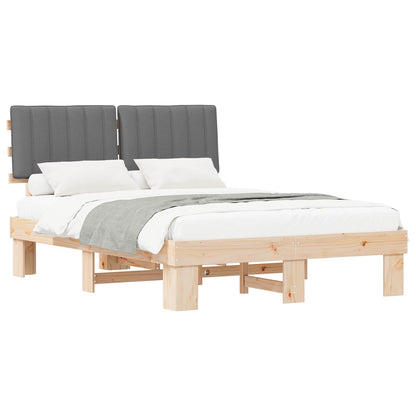 Bedframe met Gevoerd Hoofdgedeelte Lichtgrijs 140 x 200 cm