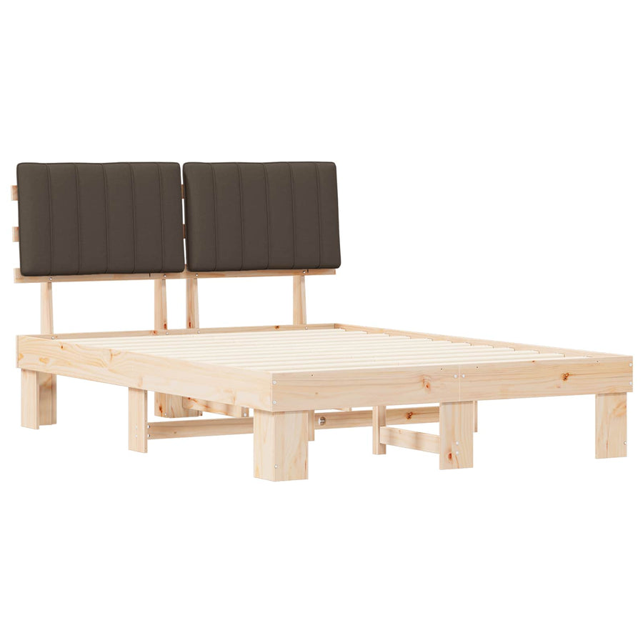 Bedframe met Gevoerd Hoofdgedeelte Taupe 140 x 200 cm