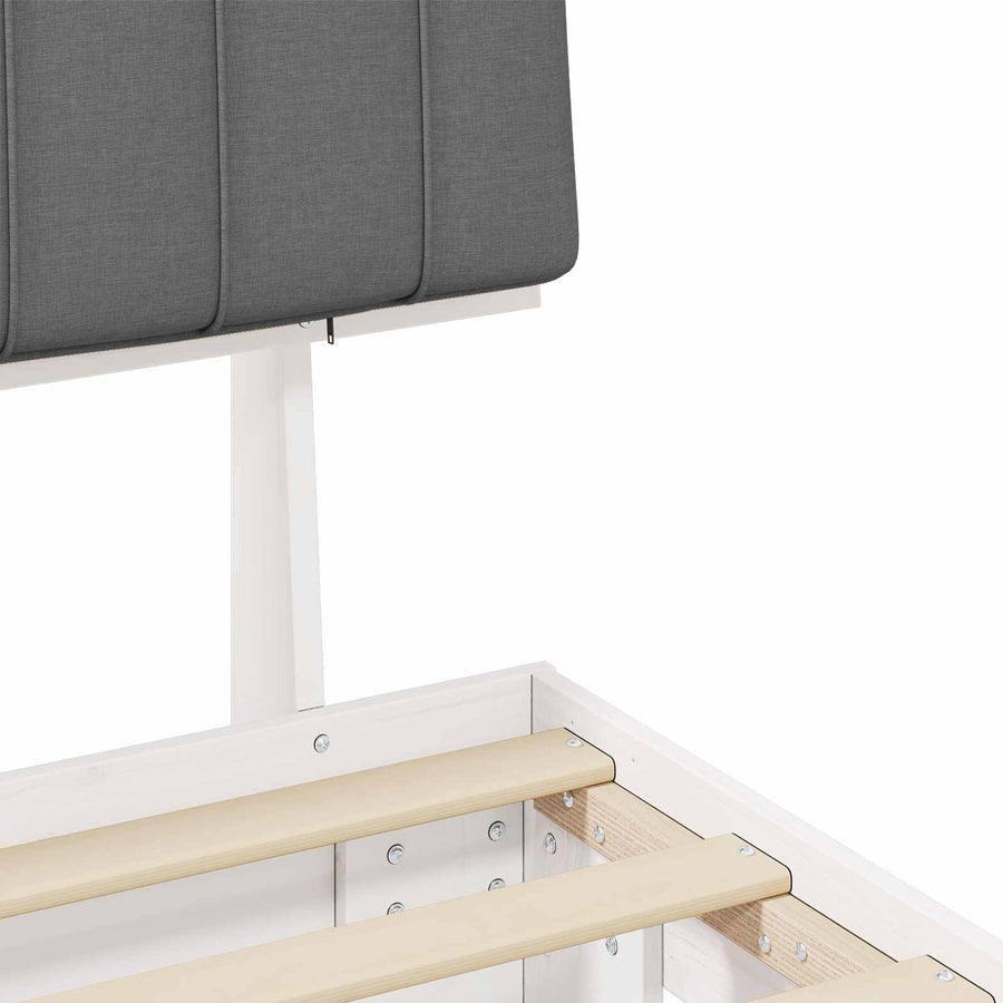 Bedframe met Gevoerd Hoofdgedeelte Lichtgrijs 140 x 200 cm