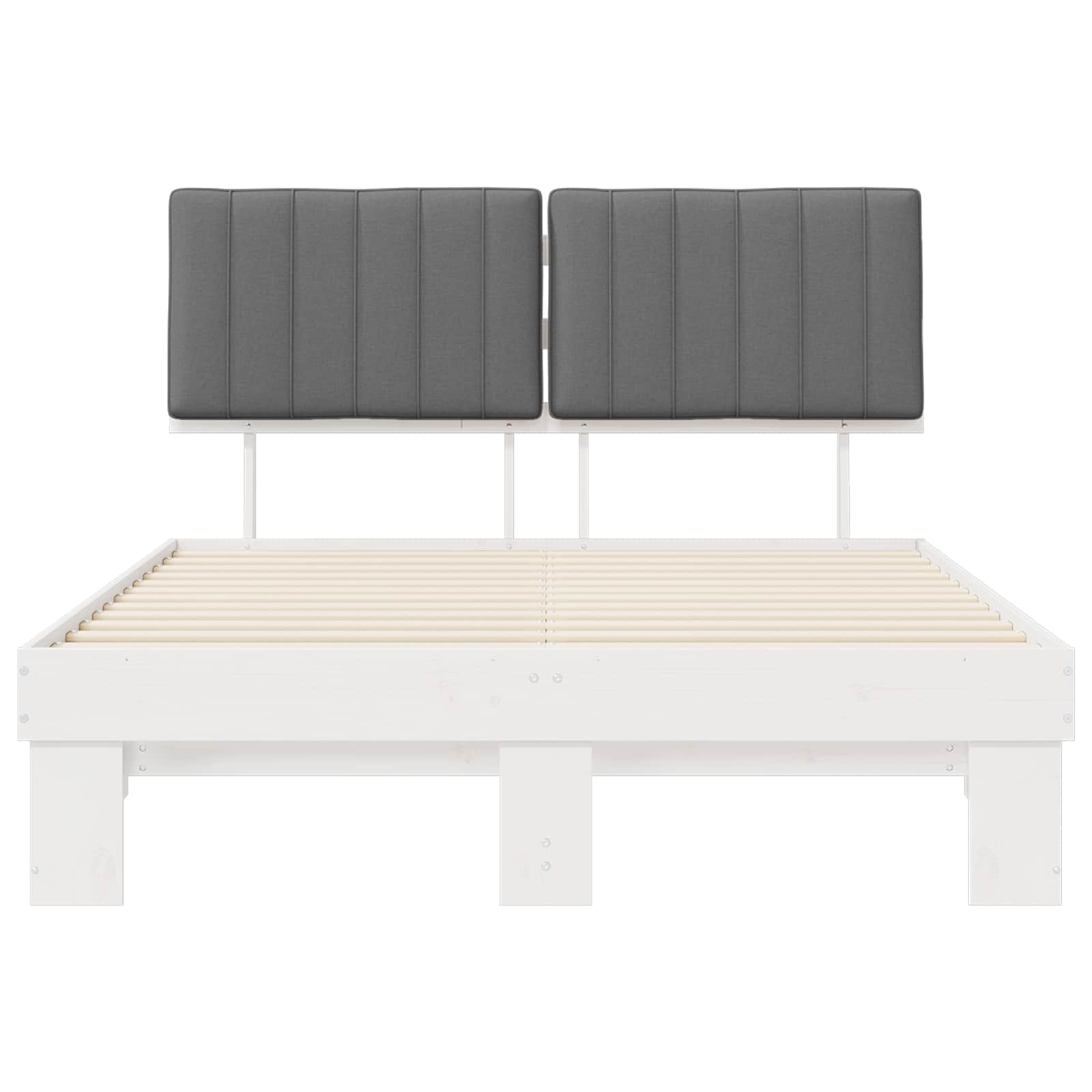 Bedframe met Gevoerd Hoofdgedeelte Lichtgrijs 140 x 200 cm