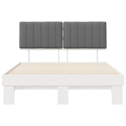 Bedframe met Gevoerd Hoofdgedeelte Lichtgrijs 140 x 200 cm