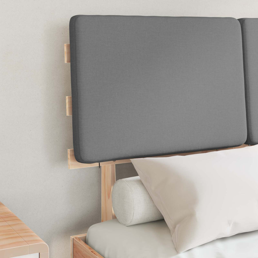Bedframe met Gevoerd Hoofdgedeelte Lichtgrijs 120 x 200 cm