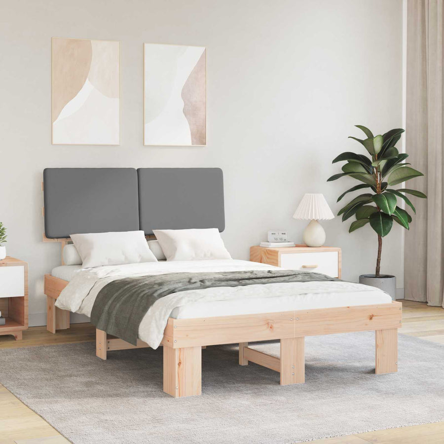 Bedframe met Gevoerd Hoofdgedeelte Lichtgrijs 120 x 200 cm