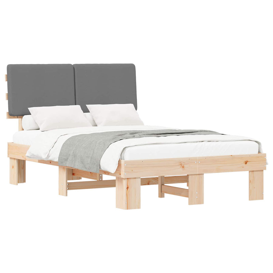Bedframe met Gevoerd Hoofdgedeelte Lichtgrijs 120 x 200 cm