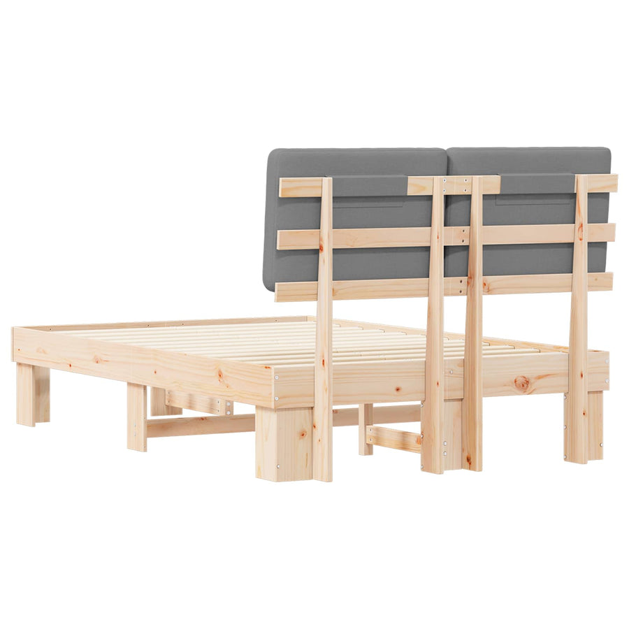 Bedframe met Gevoerd Hoofdgedeelte Lichtgrijs 120 x 200 cm
