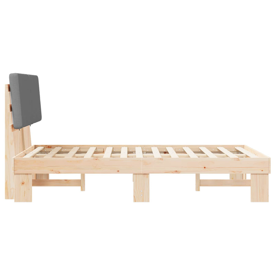 Bedframe met Gevoerd Hoofdgedeelte Lichtgrijs 120 x 200 cm