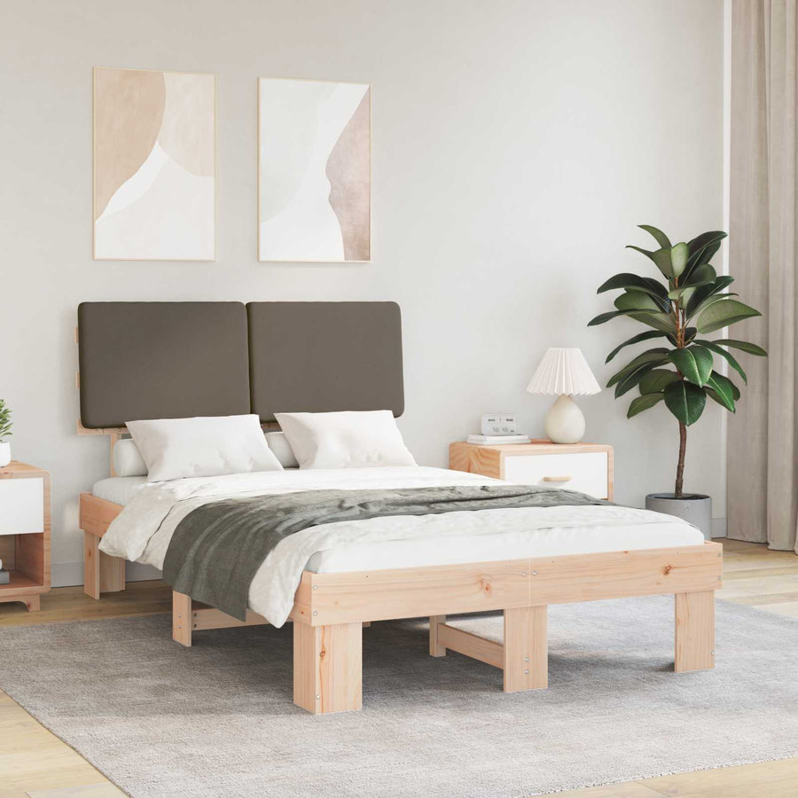 Bedframe met Gevoerd Hoofdgedeelte Taupe 120 x 200 cm