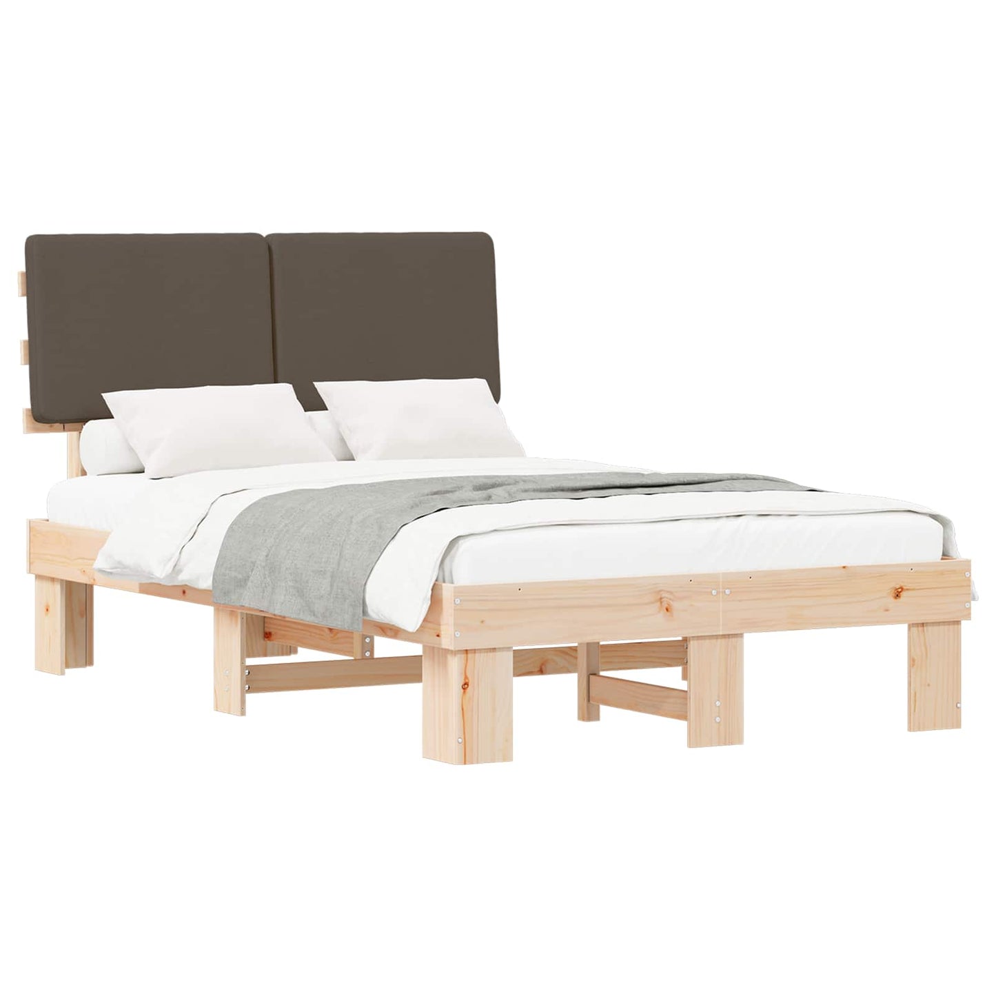 Bedframe met Gevoerd Hoofdgedeelte Taupe 120 x 200 cm