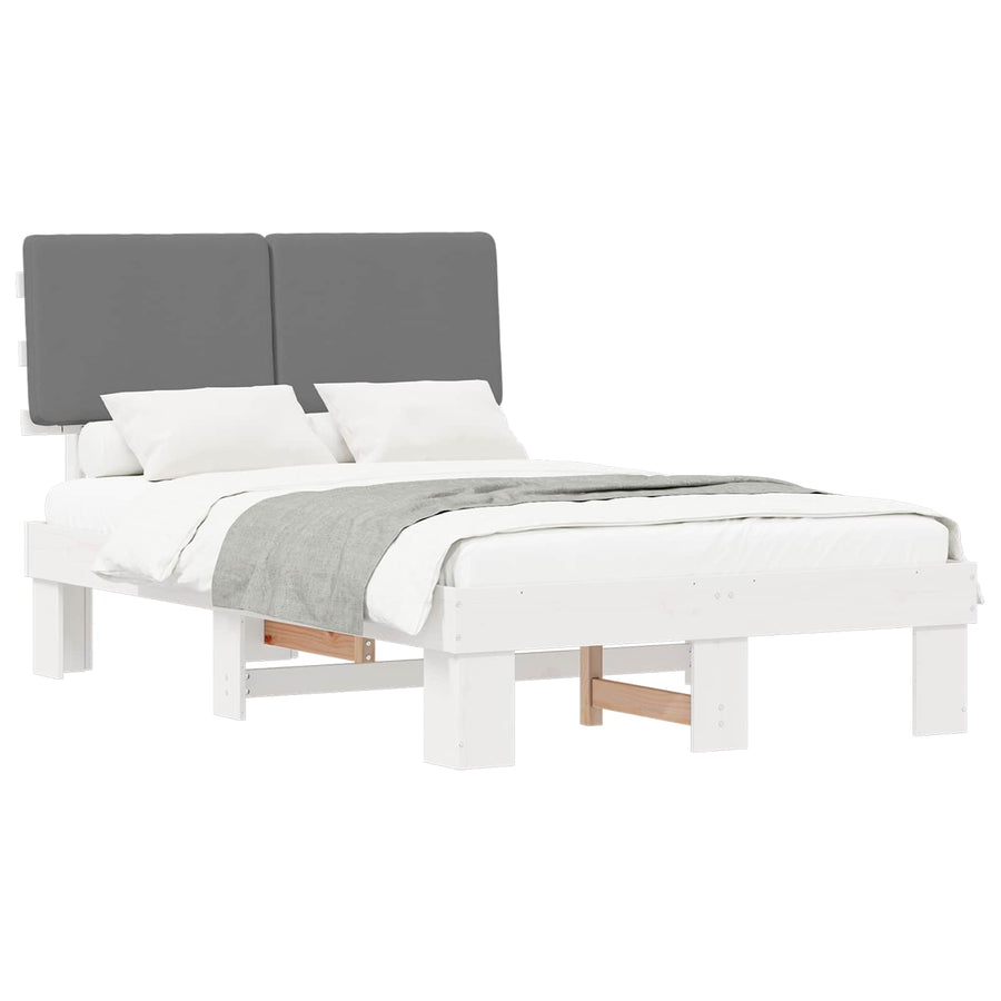 Bedframe met Gevoerd Hoofdgedeelte Lichtgrijs 120 x 200 cm