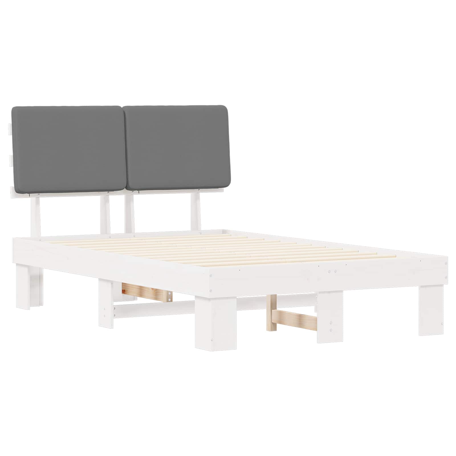Bedframe met Gevoerd Hoofdgedeelte Lichtgrijs 120 x 200 cm