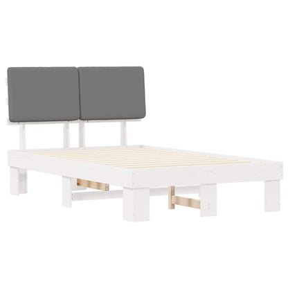 Bedframe met Gevoerd Hoofdgedeelte Lichtgrijs 120 x 200 cm