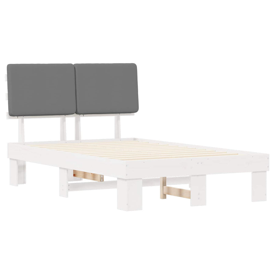 Bedframe met Gevoerd Hoofdgedeelte Lichtgrijs 120 x 200 cm