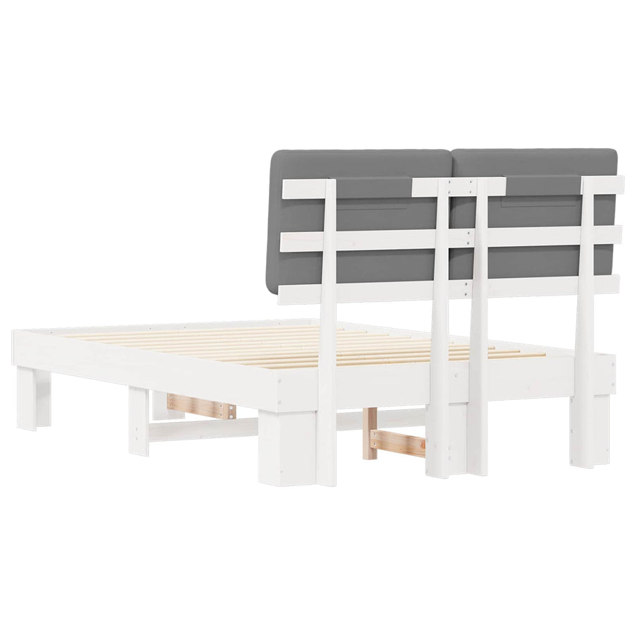 Bedframe met Gevoerd Hoofdgedeelte Lichtgrijs 120 x 200 cm