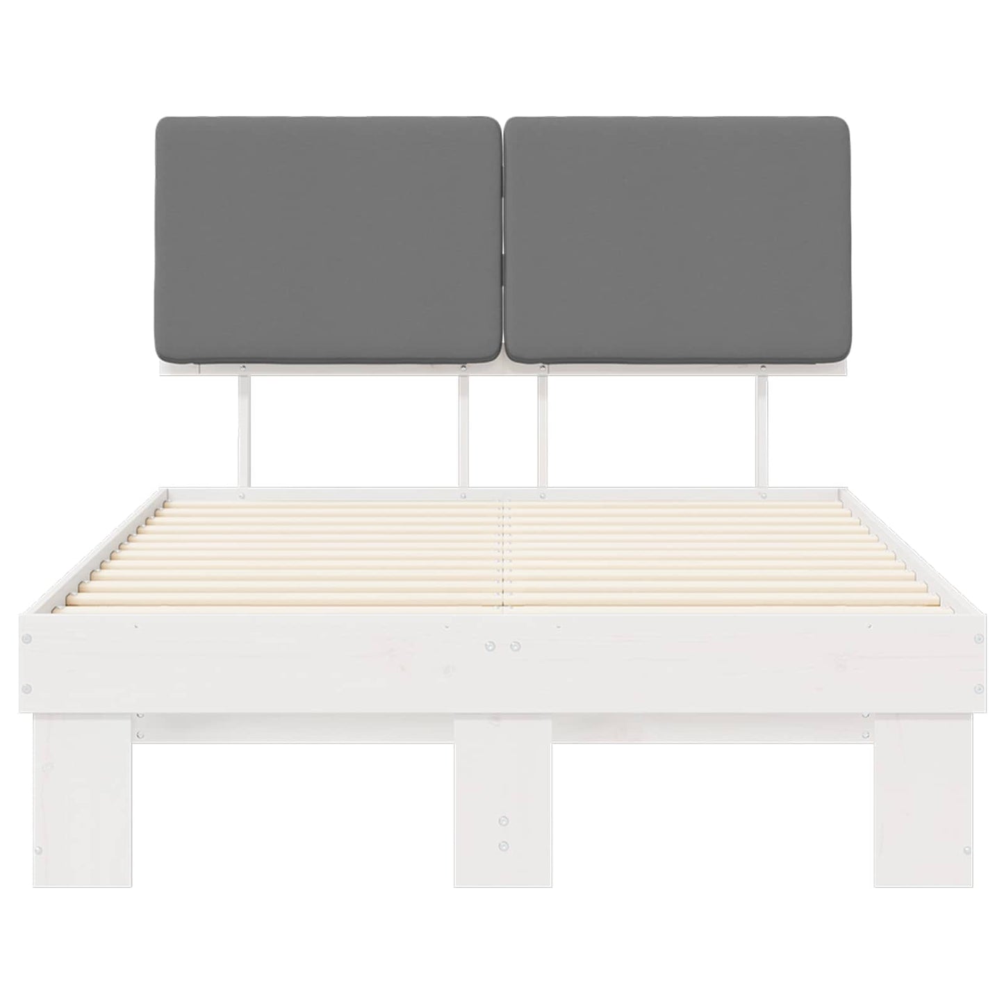 Bedframe met Gevoerd Hoofdgedeelte Lichtgrijs 120 x 200 cm