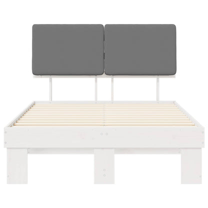Bedframe met Gevoerd Hoofdgedeelte Lichtgrijs 120 x 200 cm