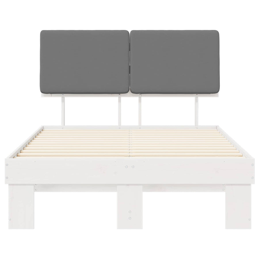 Bedframe met Gevoerd Hoofdgedeelte Lichtgrijs 120 x 200 cm