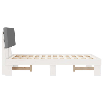 Bedframe met Gevoerd Hoofdgedeelte Lichtgrijs 120 x 200 cm