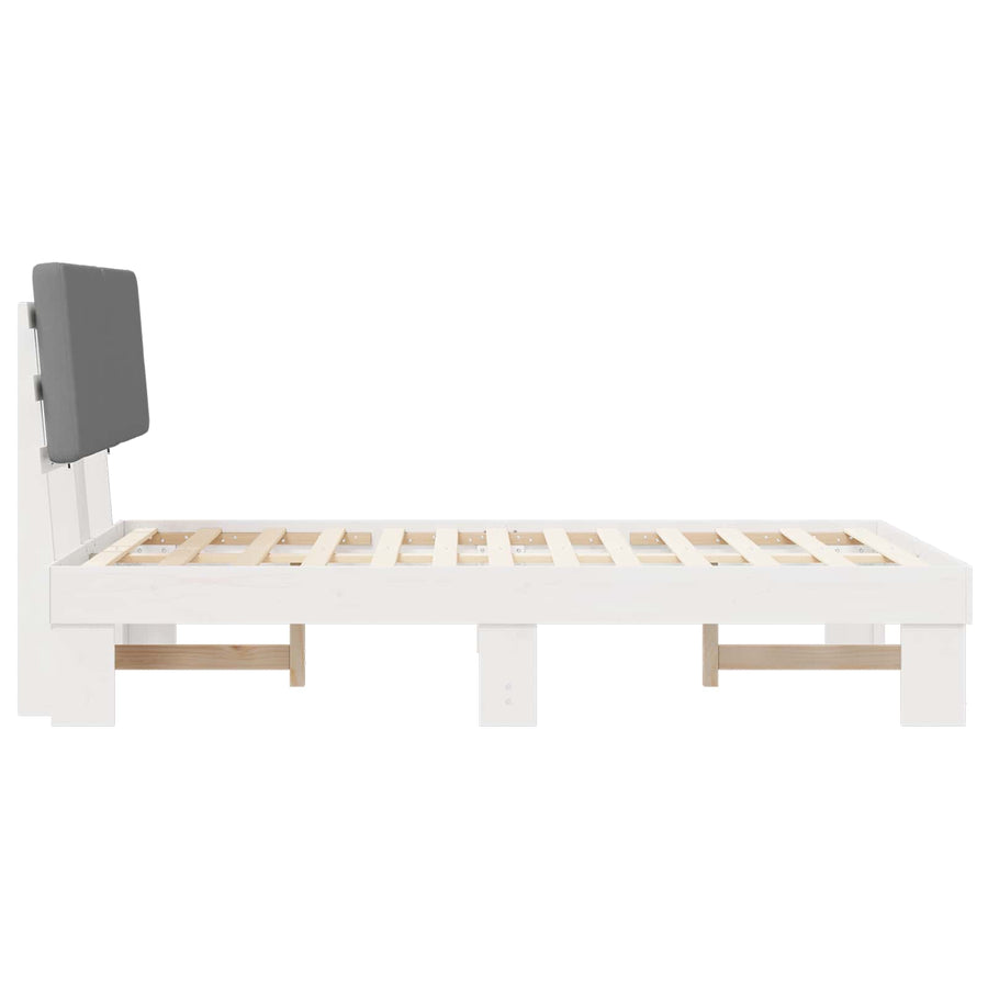 Bedframe met Gevoerd Hoofdgedeelte Lichtgrijs 120 x 200 cm