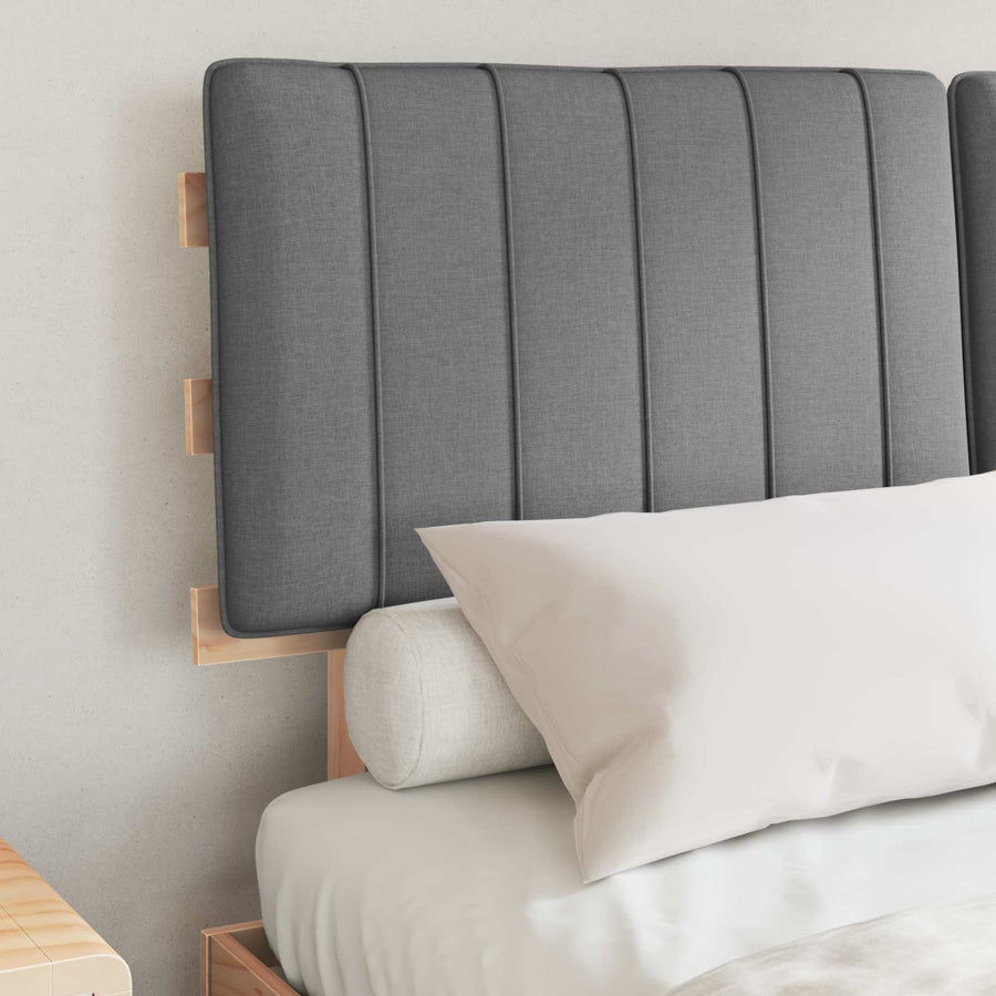 Bedframe met Gevoerd Hoofdgedeelte Lichtgrijs 140 x 190 cm