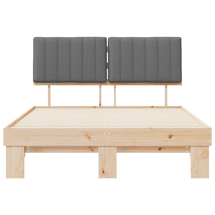 Bedframe met Gevoerd Hoofdgedeelte Lichtgrijs 140 x 190 cm