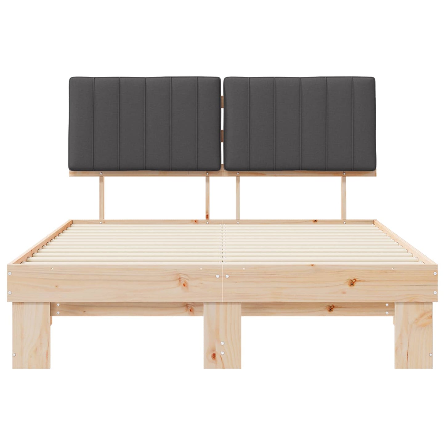 Bedframe met Gevoerd Hoofdgedeelte Donkergrijs 140 x 190 cm
