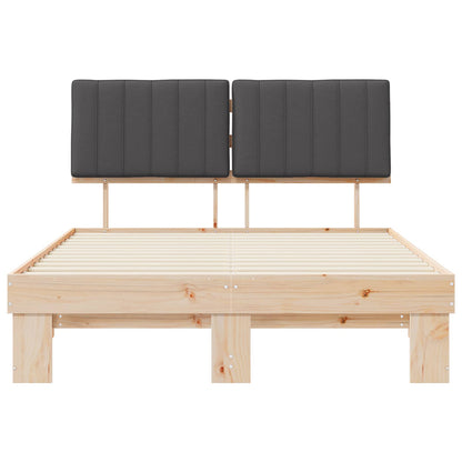 Bedframe met Gevoerd Hoofdgedeelte Donkergrijs 140 x 190 cm