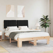 Bedframe massief grenenhout 140x190 cm zwart