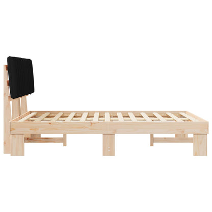 Bedframe met Gevoerd Hoofdgedeelte Zwart 140 x 190 cm