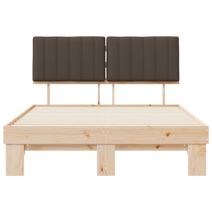 Bedframe met Gevoerd Hoofdgedeelte Taupe 140 x 190 cm