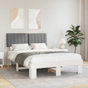 Bedframe massief grenenhout lichtgrijs 140x190 cm