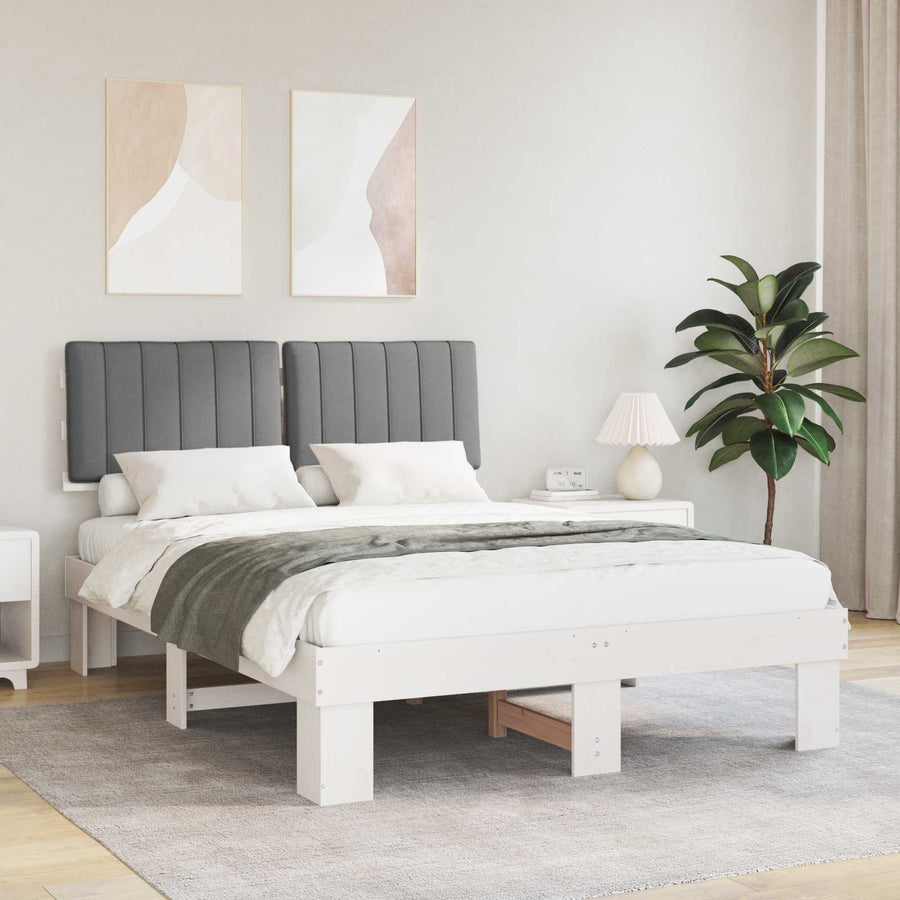 Bedframe met Gevoerd Hoofdgedeelte Lichtgrijs 140 x 190 cm