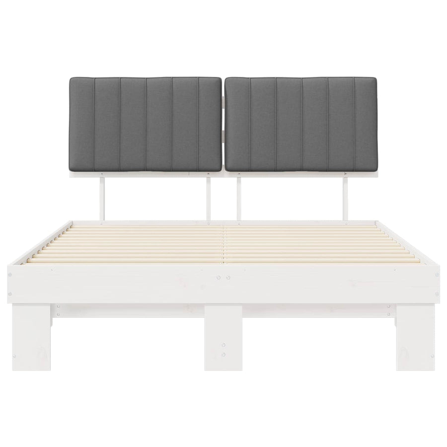 Bedframe met Gevoerd Hoofdgedeelte Lichtgrijs 140 x 190 cm
