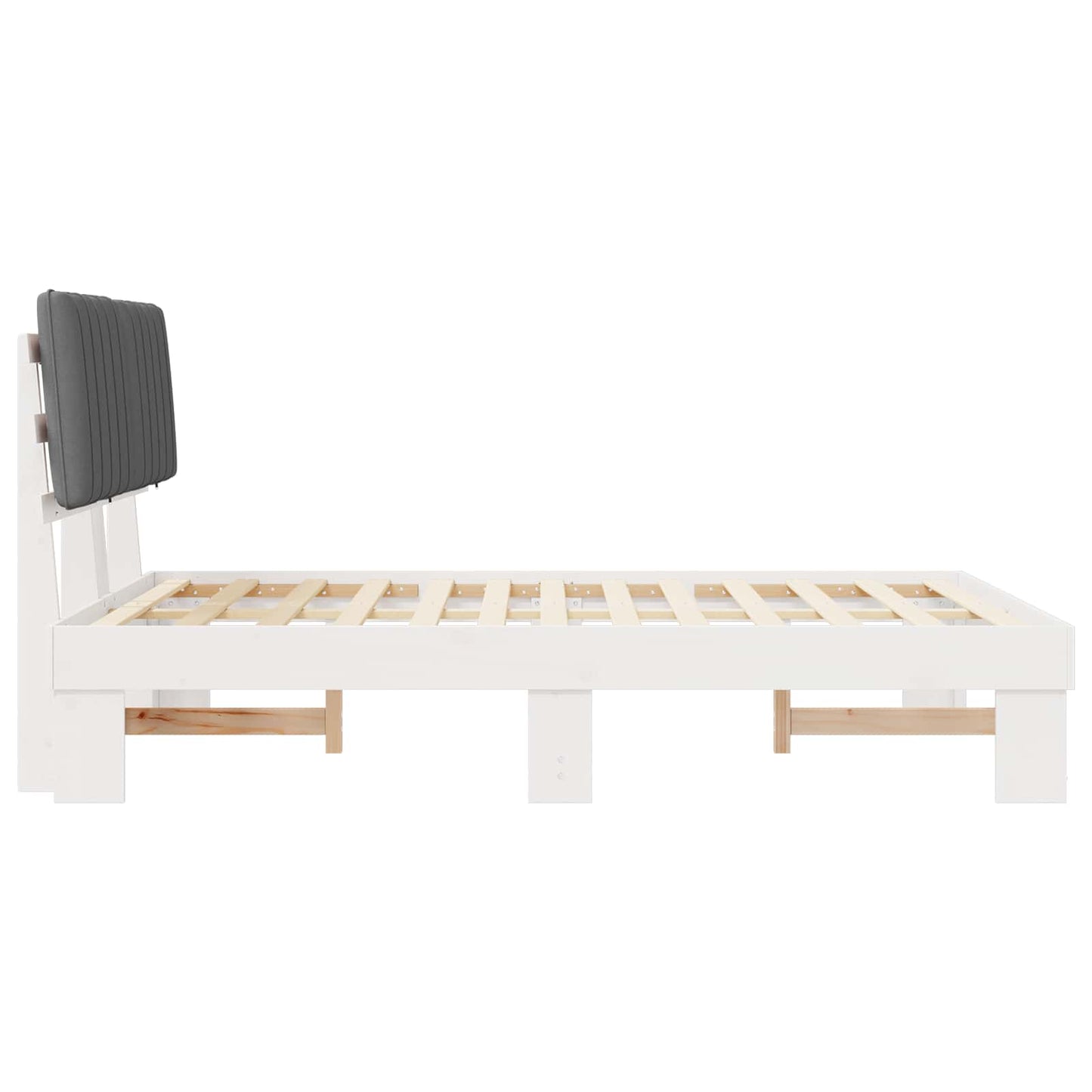 Bedframe met Gevoerd Hoofdgedeelte Lichtgrijs 140 x 190 cm