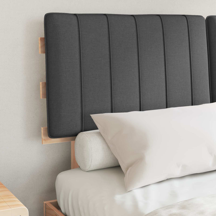 Bedframe met Gevoerd Hoofdgedeelte Donkergrijs 135 x 190 cm