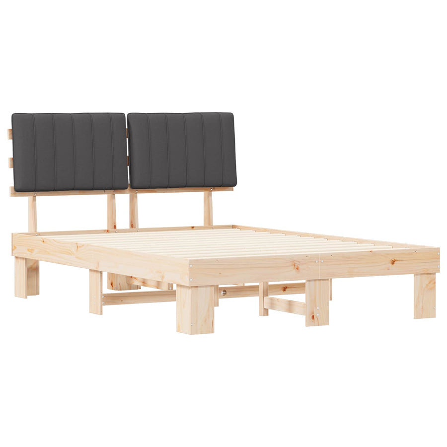 Bedframe met Gevoerd Hoofdgedeelte Donkergrijs 135 x 190 cm