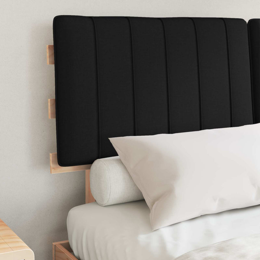 Bedframe met Gevoerd Hoofdgedeelte Zwart 135 x 190 cm