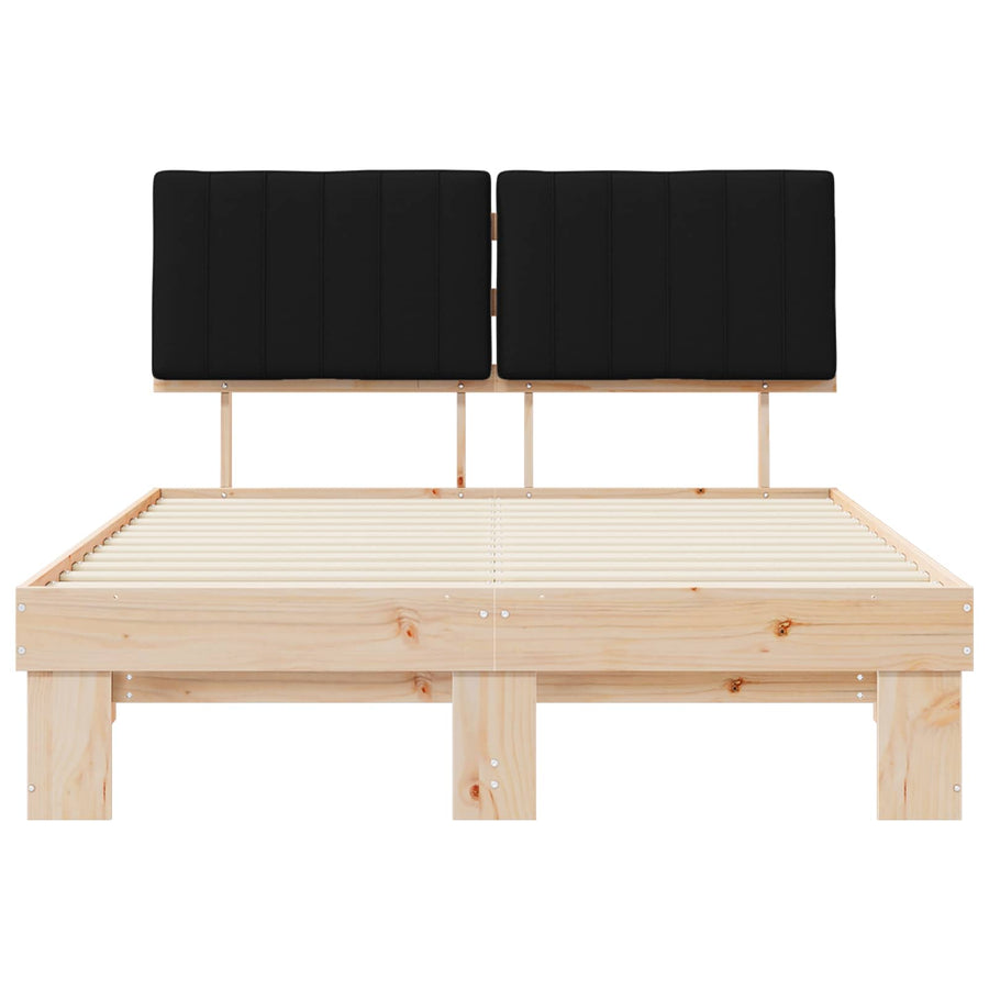 Bedframe met Gevoerd Hoofdgedeelte Zwart 135 x 190 cm